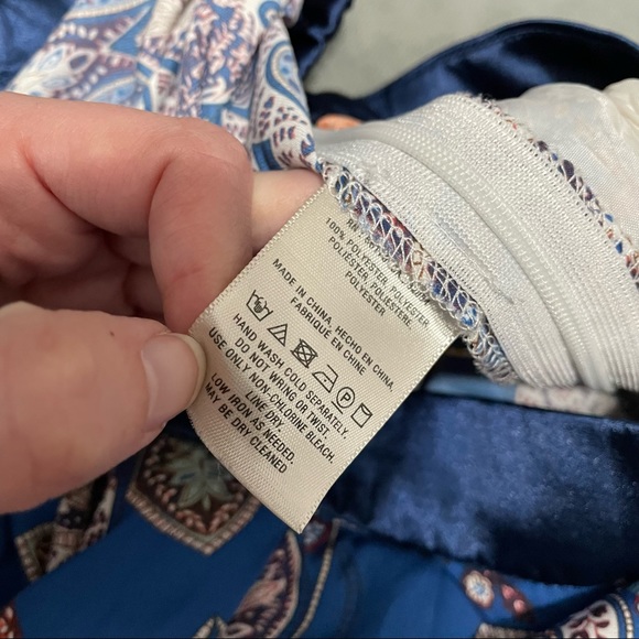 Anthropologie Elevenses Ines Blue Paisley Wide Leg Pants EUC Size M - Picture 5 of 7